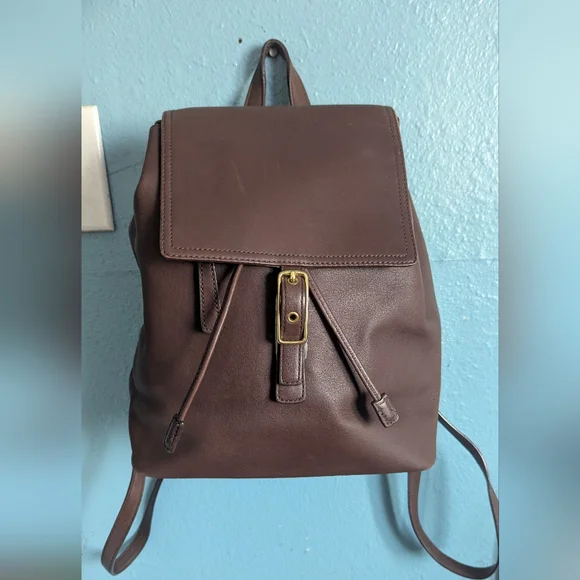 CoachElegant Brown Leather Backpack